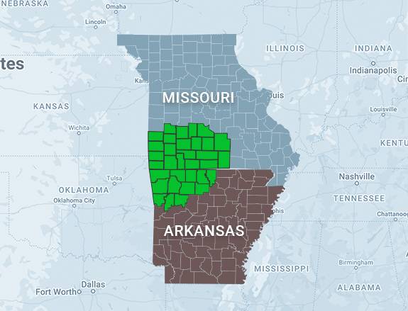 Service Area Coverage Map