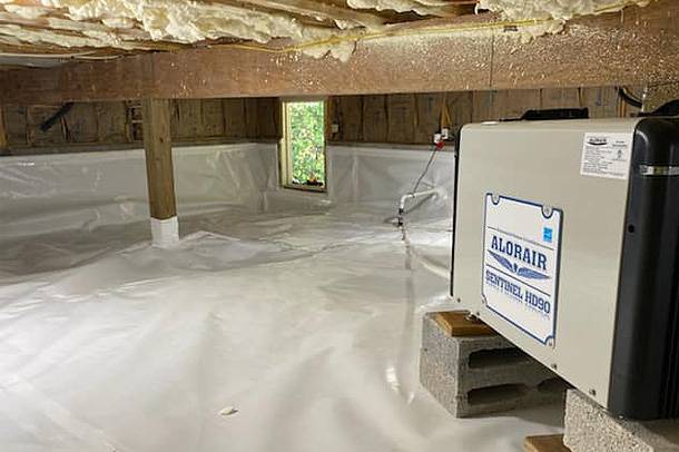 a room with a white floor covering