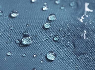 water droplets on a fabric surface