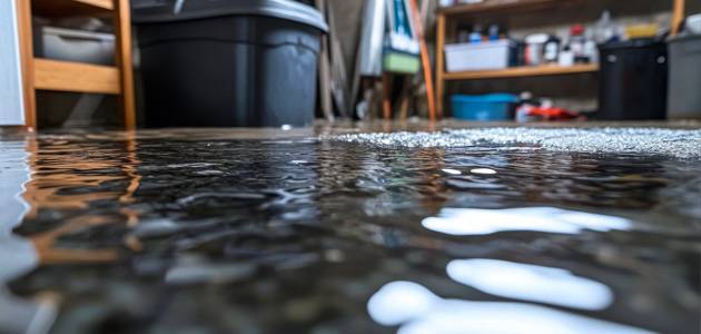 water on the floor of a house