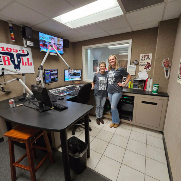 Two women in a radio studio